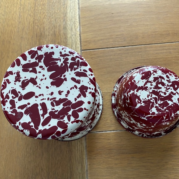 Red Enamelware Dip Chiller Camping - Picture 3 of 4